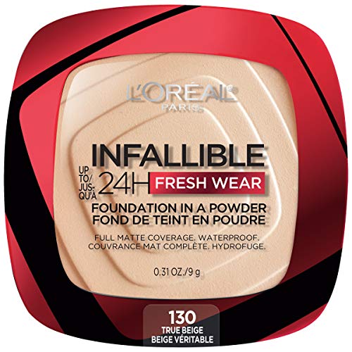 L'Oreal Paris Makeup Infallible Fresh Wear Foundation in a Powder, Up to 24H Wear, True Beige, 0.31 oz. L'Oreal Paris