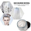 Natural Hair Wax Color Styling Cream Mud, Adofect Natural Hairstyle Dye Pomade, Temporary Hairstyle Cream 4.23 oz, Hairstyle Wax for Men, Women, Halloween, Party, Cosplay, White Adofect