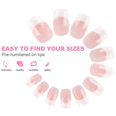 French Acrylic Nails - KASI 24pcs NAILS Salon French Short False Nails Press On Full Cover Nails with Simple Case KASI