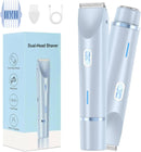 Bikini Trimmer for Women-2 in 1 Dual Head Bikini Shaver & Body Shaver,IPX7 Cordless & Waterproof Electric Shaver Wet & Dry Use,Painless Hair Removal,Ceramic Blade, Ultra Low Silent(Blue) Infinity Warehouse