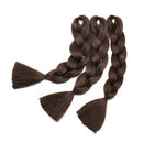 24 inch Jumbo Braiding Hair Jumbo Braid Hair Extensions Jumbo Box Braids Crochet Hair Long Rainbow Colorful for Women Kids DIY High Temperature Synthetic Fiber Medium Brown 6 Bundles Benehair