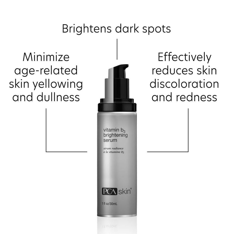 PCA SKIN Vitamin B3 Brightening Serum, Anti Aging Serum for Dark Spots and Skin Discoloration, Made with Hydrating Niacinamide and Antioxidants, Helps Minimize Redness and Uneven Skin Tones, 1.0 Pump