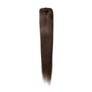 Hairro Clip in Hair Extensions Human Hair Thin 12 Inch Short Medium Brown Straight Human Hair Clip on Hairpieces 55g Machine Weft 8pcs 18 Clips for Women