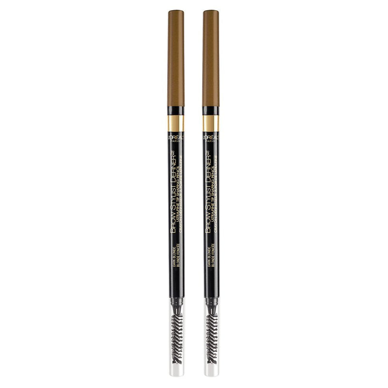 L'Oreal Paris Makeup Brow Stylist Definer Waterproof Eyebrow Pencil, Ultra-Fine Mechanical Pencil, Draws Tiny Brow Hairs and Fills in Sparse Areas and Gaps, Dark Blonde, 0.003 Ounce (Pack of 2) L'Oreal Paris