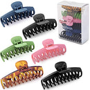 Hitituto Big Hair Claw Clips 6 Packs - 4.33 and 5.2 Inch Matte and Nonslip for Thick and Thin Long Hair Large Banana and Jaw Clips Hair Holder for Women Ladies… Hitituto