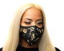 Barber Face Shield Hair Stylist Face Mask, Face Cover, Reuseable, Adjustable, Washable, King Midas (Black & Gold) King Midas Empire