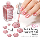 GELLEN Quick Dry Cat Eye Nail Polish, Magnetic Pink Fingernail Polish, Fast Drying Glitter Holographic Nail Polish Non Gel with Magnet Tool, DIY Salon Home Infinity Warehouse