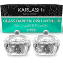 Karlash Nail Art Acrylic Liquid Powder Dappen Dish With Lid Clear Glass Crystal Cup Glassware Tools Glass Dappen Dish Nail Crystal Bowl Glass… (Pack of 2) Karlash
