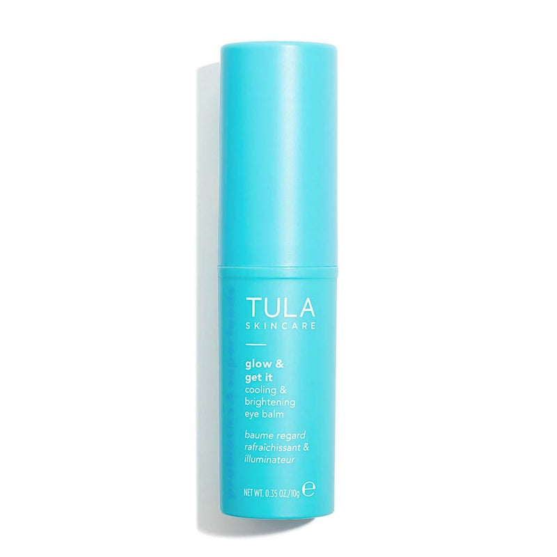 TULA Skin Care Glow & Get It Cooling & Brightening Eye Balm | Dark Circle Under Eye Treatment, Instantly Hydrate and Brighten Undereye Area, Portable and Perfect to Use On-the-go | 0.35 oz. TULA