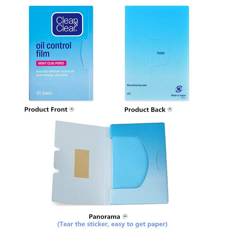 Beauty Kate Compatible Oil Control Film Blotting Paper Replacment for Clean & Clear Oil-absorbing Sheets, 60 Sheets (Pack of 2) Beauty Kate