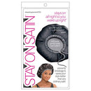 Stay On Satin Hair Wrap Drawstring Womens Bonnet for Sleeping, Black Stay On Satin