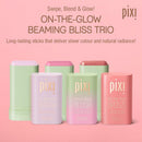Pixi Beauty Beaming Bliss On-the-Glow Trio | Hydrating Tinted Moisture Stick Blush, Bronzer, and Highlighter Set | Travel Size, Vegan, and Paraben-Free Infinity Warehouse