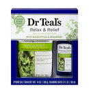 Dr Teal's Eucalyptus Epsom Salt & Foaming Bath Oil Sampler Gift Set - Give The Gift of Rejuvenation & Self Care! - 14 oz Bag of Eucalyptus Bath Salts & 3 oz Bottle of Eucalyptus Foaming Bath Oil Dr Teal's