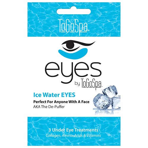 Ice Water EYES by ToGoSpa – Premium Anti-Aging Collagen Gel Pads for Puffiness, Dark Circles, and Wrinkles – Under Eye Rejuvenation for Men & Women - 1 Pack - 3 Pair ToGoSpa