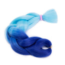 Jumbo Braiding Hair 24 inch Jumbo Braid Hair Extensions Ombre Jumbo Box Braids Crochet Hair Long for Women Kids DIY High Temperature Synthetic Fiber 2 Tones Dark Blue+ Sky Blue 1 Bundle Benehair