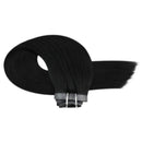 Moresoo Seamless Hair Extensions Clip in Human Hair 14inch Black Hair Clip in Hair Extensions Remy Hair