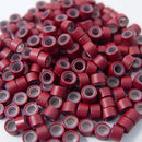 200 PCS 5mm Burgundy Red Color Silicone Lined Micro Rings Links Beads For I Bond Stick Tip Feather Hair Extensions mega made inc