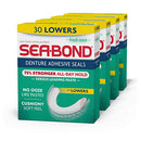 Sea-Bond Secure Denture Adhesive Seals, Fresh Mint Lowers, Zinc Free, All Day Hold, Mess Free, 30 Count (Pack of 4) Sea-Bond