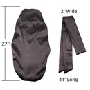 Sent Hair Extra Long Satin Hair Bonnet for Women Double Layer Night Sleeping Cap for Braids,Curly,Long Hair- Soft Elastic Band,Black sent hair