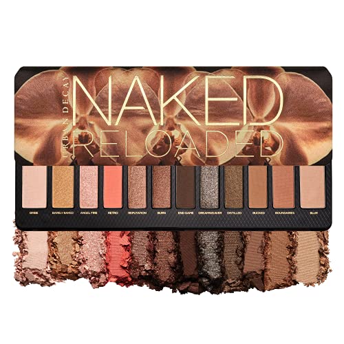 Urban Decay Naked Reloaded Eyeshadow Palette, 12 Universally Flattering Neutral Shades - Ultra-Blendable, Rich Colors with Velvety Texture - Set Includes Mirror URBAN DECAY