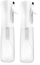 Hair Spray Misting Bottle - Ultra Fine Continuous Mist Sprayer For Hairstyling, Cleaning, Plants & Skin Care - By Beautify Beauties - Clear (Classic Edition) (10 Ounce 2 Pack) BeautifyBeauties