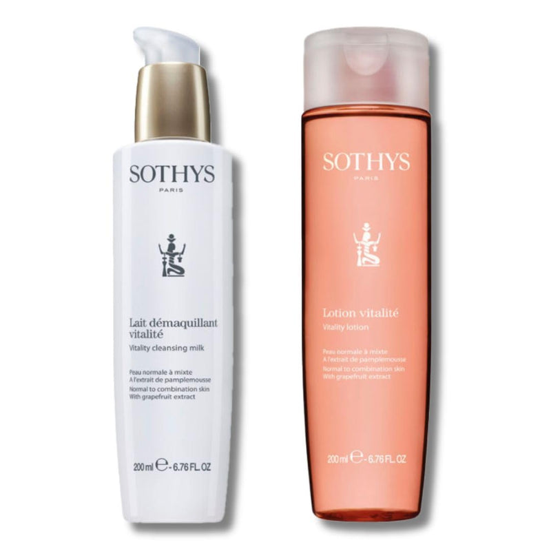 SOTHYS Vitality Cleansing Milk & Toner Set, Grapefruit Extract Infinity Warehouse