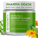 Vigority DMSO Cream 99.9% Pure for Topical Joint, Muscle Comfort - DMSO Pharmaceutical Grade Cream with Arnica, Magnesium, Turmeric, OptiMSM, Aloe Vera 3.53oz Infinity Warehouse