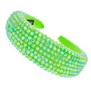 SP SOPHIA COLLECTION Women's Sparkling Crystal Padded Rhinestone Wide Bejeweled Hair Headband Party Hairband Hair Accessories in Lime SP Sophia Collection