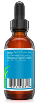 Pure Plant-Based Squalane Oil Boosted with Vitamin E (LARGE 2 oz) - Organic ECOCERT/USDA Certified Squalane Derived from Sugarcane - Best Moisturizer For Face, Body, Skin & Hair - 2 fl oz / 60 ml QRxLabs