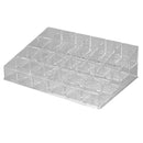 Home Basics 24 Compartment Transparent Plastic Cosmetic Makeup and Nail Polish Storage Organizer Holder for Vanity, Bathroom Counter or Dresser, Clear Home Basics