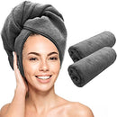 Scala (2 Pack) Large Microfiber 24" x 48" Hair Towel - Quick Drying, Ultra Absorbent, Anti Frizz for Long, Curly, Straight, or Color Treated Hair for Women, Includes Towel Clip Scala
