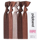 Popband Cocoa Brown Elastic Hair Tie Bands 5 Pack POPBAND