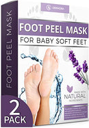 Foot Peel Mask - 2 Pack - For Cracked Heels, Dead Skin and Calluses - Make Your Feet Baby Soft Smooth Silky Skin - Removes Rough Heels, Dry Toe Skin Natural Treatment DERMORA Store