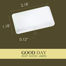 Soap Travel Size Bulk- Hand and Facial Soap - GOOD DAY - 0.5 OZ- 100 White Bars Per Case- Moisturizing - Individually Wrapped for Hotels, Rentals, Charity Donations, spa - Value Pack Good$ Day