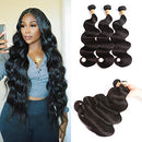 Brazilian Virgin Body Wave Human Hair Bundles Ayisha Hair 3 Bundles Body Wave Human Hair 100% Unprocessed Human Hair Weave Body Wave Extension Bundles Natural Color Body Wave 3 Bundles for Black Women Seekomi