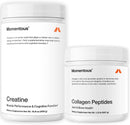 Momentous Creatine Monohydrate Powder & Grass-Fed Collagen Peptides Powder Stack - Supports Strength, Lean Muscle, & Recovery - FORTIGEL & Vitamin C for Hair, Skin, Nails, & Joint Health Support Infinity Warehouse