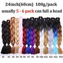 Jumbo Braiding Hair 24 inch Jumbo Braid Hair Extensions Ombre Jumbo Box Braids Crochet Hair Long for Women Kids DIY High Temperature Synthetic Fiber 3 Tones Blue+ Pink+ Blonde 1 Bundle Benehair
