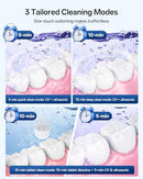 30W Ultrasonic Retainer Cleaner Machine,IPX7 Waterproof Dental Cleaning Pod,45kHz Denture Dome With UV Light,3 Modes, Digital Timer for Night Guard, Mouth Guard, Braces with 230ml Tank(Grey) Infinity Warehouse