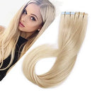 Benehair Rooted Tape in Hair Extensions Human Hair Platinum Blonde Skin Weft 18 inches Long Straight Remy Hair Double Sided Invisible Tape ins for Women 20pcs 50g （18"