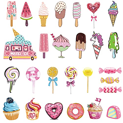 Ooopsi Ice Cream Temporary Tattoos for Kids 180PCS - Ice Cream, Lollies, Cookie, Cake Tattoo Stickers - Sweet Summer Tattoos Sticker for Girl Birthday Party Decorations Supplies Favors(17 Sheets) Ooopsi