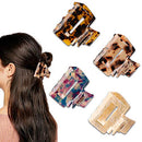 MagicSky 4PCS Hair Claw Clips, Acrylic Hair Banana Barrettes, Celluloid French Butterfly Jaw Clips, Tortoise Shell Grip Pin Teeth Clamp -Leopard print Stylish Hair Accessories for Women Girls Magicsky