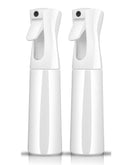PACK OF 2 Continuous Sprayer Hair Water Ultra Fine Mister Spray Bottle Propellant Free for Hairstyling, Cleaning, Gardening, Misting & Skin Care BPA Free 10oz / 300ml By alpree (White) alpree