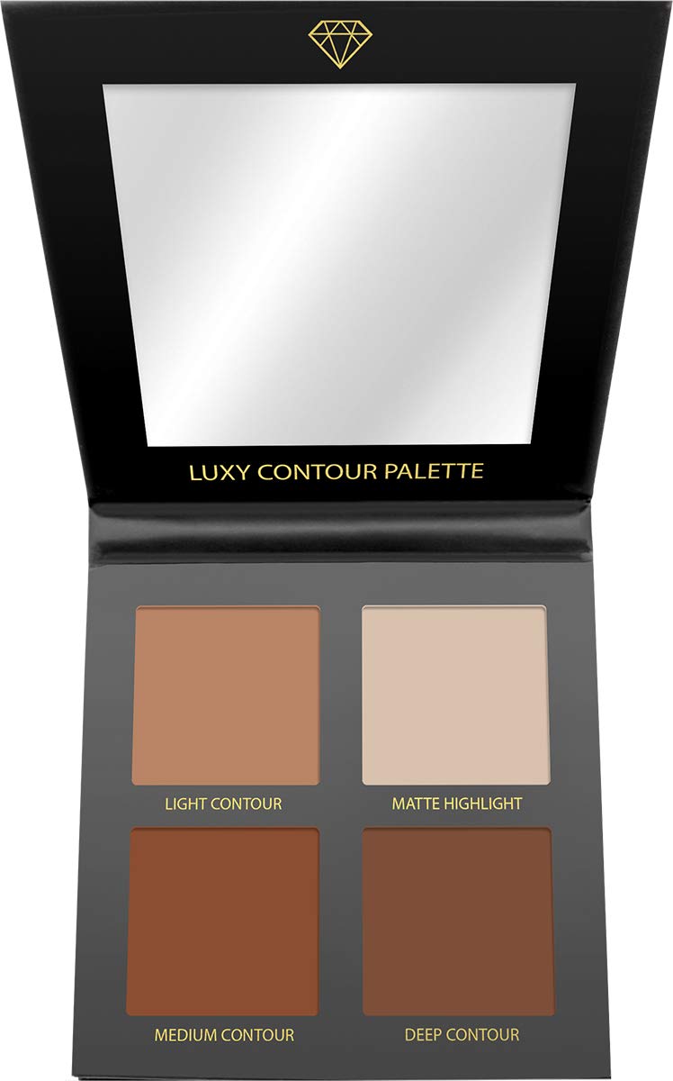 Contour Palette Powder Contour Kit - Contouring Makeup Palette With Mirror - 4 Highly Pigmented Matte Colors For Contouring And Highlighting - Vegan, Cruelty Free And Hypoallergenic Lamora