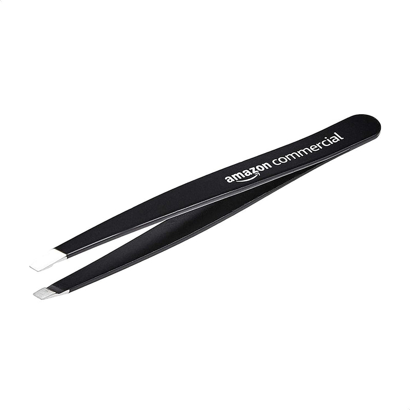 AmazonCommercial Professional Stainless Steel Slant Tip Tweezer, Eyebrow Tweezers for Your Daily Beauty Routine AmazonCommercial
