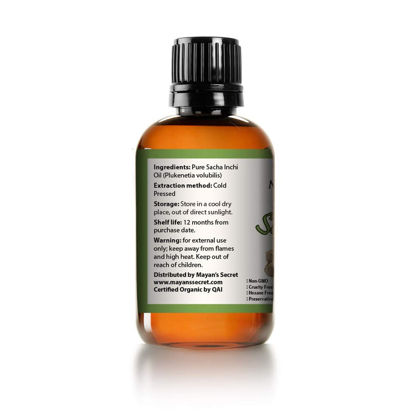 Sacha Inchi Oil - USDA Certified Organic Omega-3-6-9 Mayan's Secret