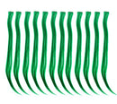 SWACC 12 Pcs Straight One Color Party Highlights Clip on in Hair Extensions Colored Hair Streak Synthetic Hairpieces (Green) SWACC