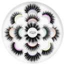 DYSILK 7 Pairs 6D Mink Eyelashes Faux Fluffy Long Dramatic False Eyelashes Luxurious Volume Natural Fake Eyelashes Thick Extension Handmade Eyelashes Makeup Reusable Lashes 7 Styles Mixed No Glue (005) DYSILK