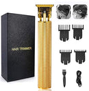 Hair Clippers for Men, Electric Pro Li Outliner Grooming Rechargeable Cordless Close Cutting T-Blade Trimmer for Men 0/1.5/3/6/9 mm Baldheaded Hair Clippers Zero Gapped Detail Beard Shaver (Gold) GOODAN