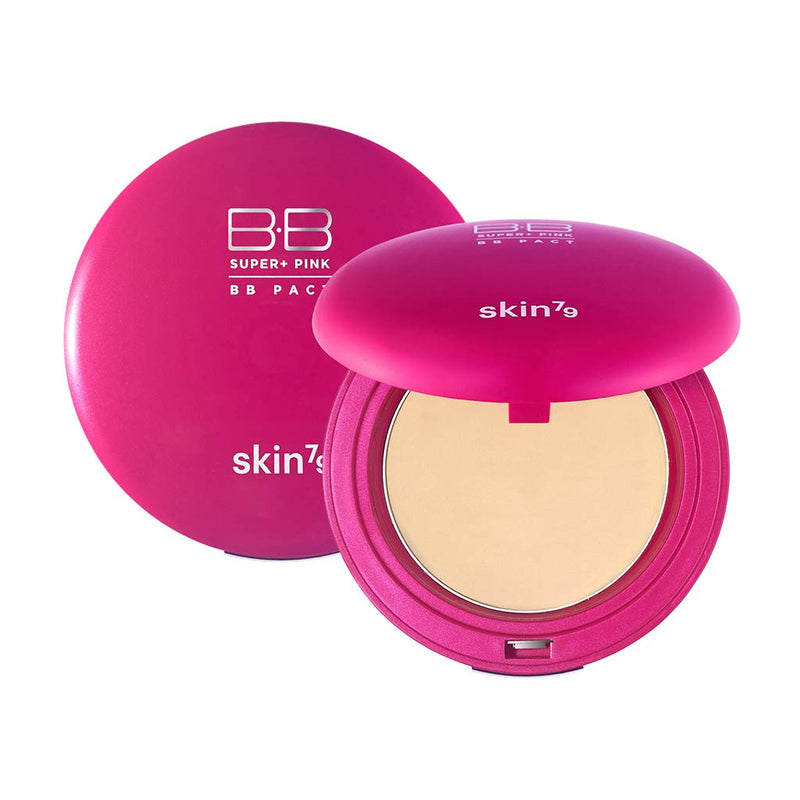[SKIN79] Super Plus Pink BB Pact 15g - Sebum Control Silky Finish Sun Protection Powder Pact, Light Beige Color SKIN79