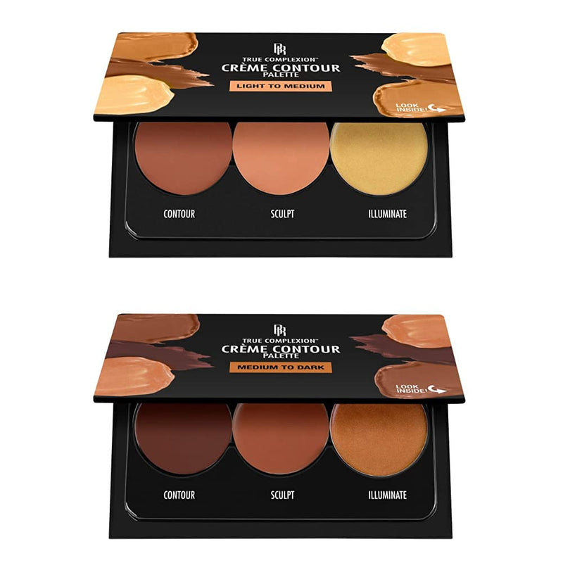 Black Radiance True Complexion Creme Contour Palette, Light to Medium, 7.5 Gram & True Complexion Creme Contour Palette, Medium to Dark, 7.5 Gram Black Radiance